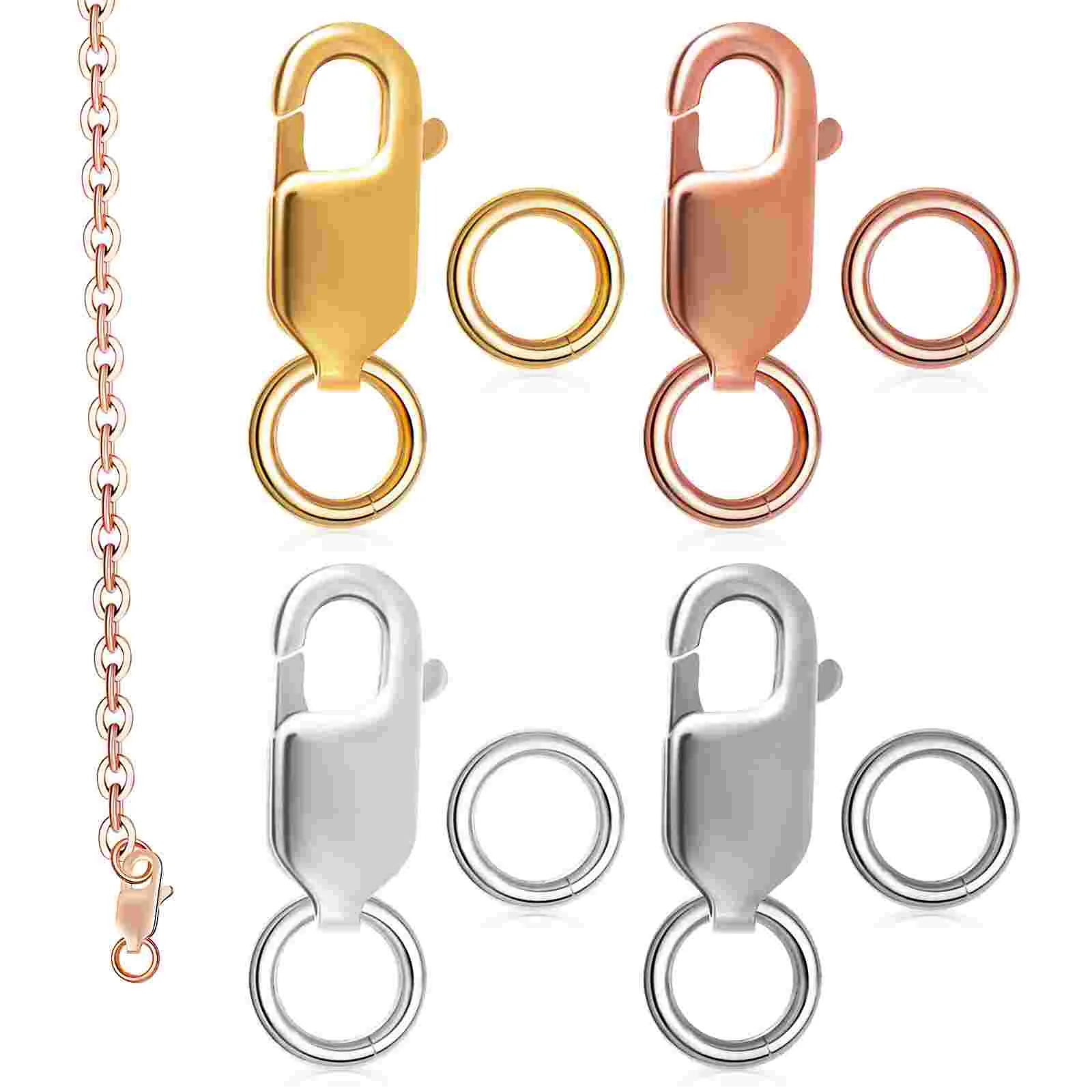 4 Pcs Jewelry Repair Kit Necklace Clasps Closures Silver Bangles Closed Jump Rings Making Supplies Bracelets Lobster Fastener
4 Pcs Jewelry Repair Kit Necklace Clasps Closures Silver Bangles Closed Jump Rings Making Supplies Bracelets Lobster Fastener