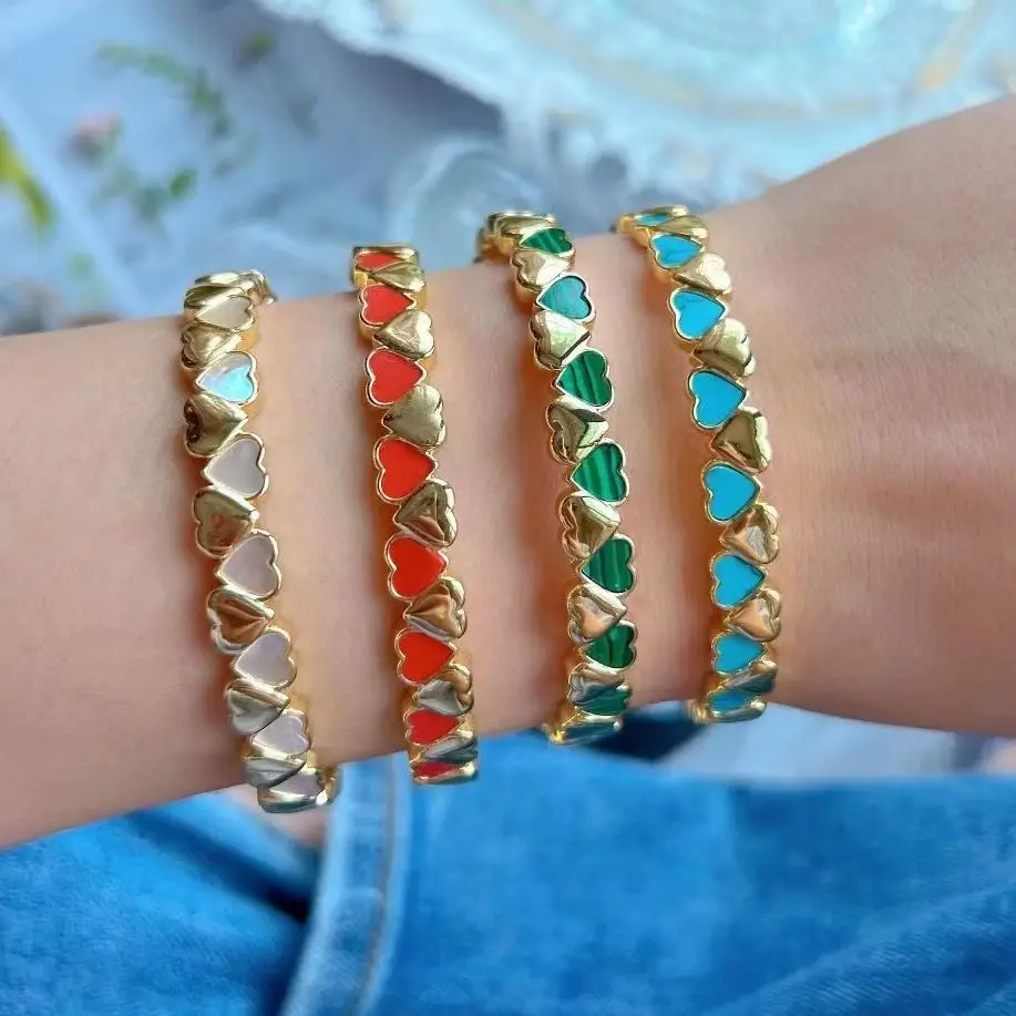 3Pcs New fashion shell stone pave star heart bracelet multi color enamel bangle for Women Party Jewelry Gift
3Pcs New fashion shell stone pave star heart bracelet multi color enamel bangle for Women Party Jewelry Gift