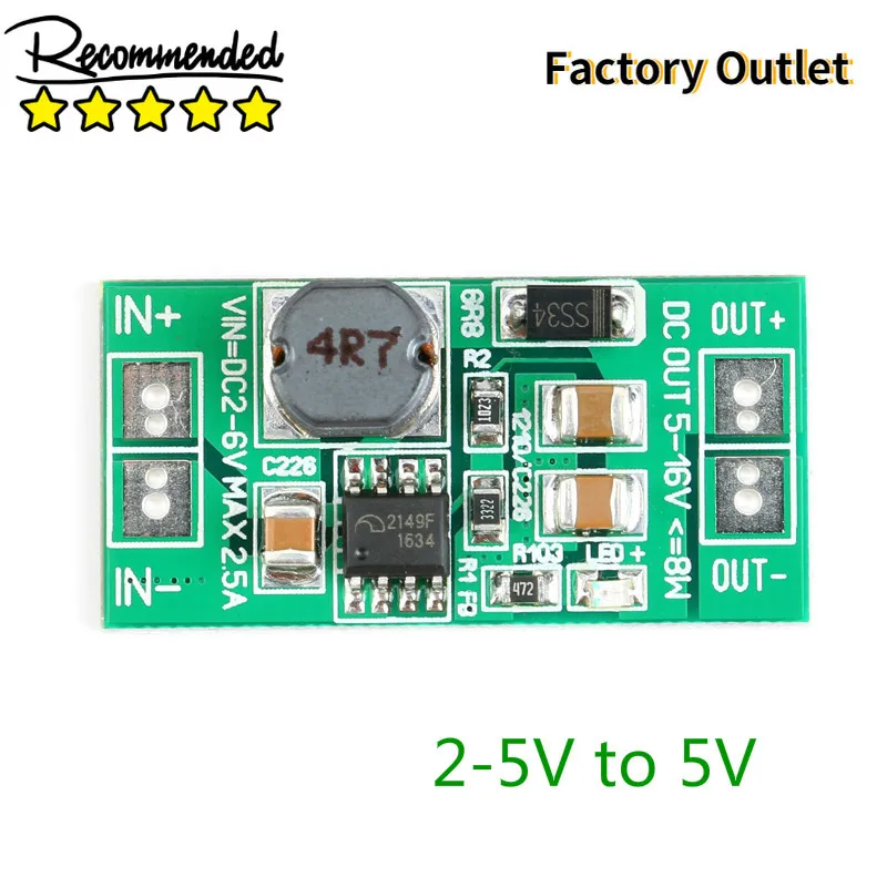 5pcs DC-DC 3.2V 3.7V 4.2V to 5V Voltage Regulator Converter Adjustable Boosting Step Up Power Supply Module 2-5V
5pcs DC-DC 3.2V 3.7V 4.2V to 5V Voltage Regulator Converter Adjustable Boosting Step Up Power Supply Module 2-5V