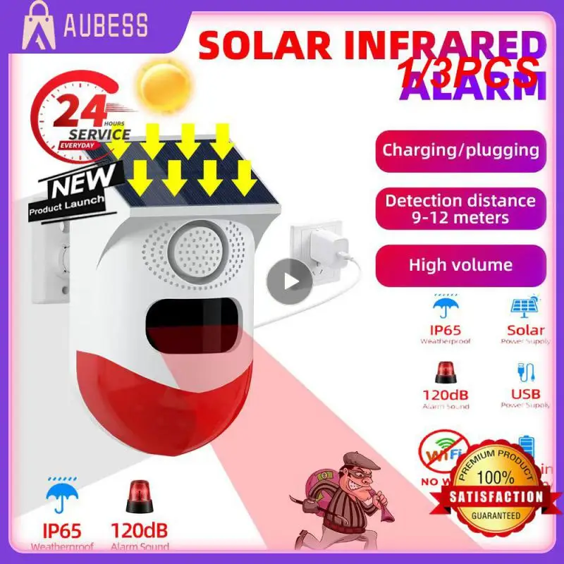 1/3PCS Tuya WiFi Outdoor Solar PIR Infrared Alarm Wireless Siren Home Security Alarm System Waterproof Strobe Siren App Remote
1/3PCS Tuya WiFi Outdoor Solar PIR Infrared Alarm Wireless Siren Home Security Alarm System Waterproof Strobe Siren App Remote