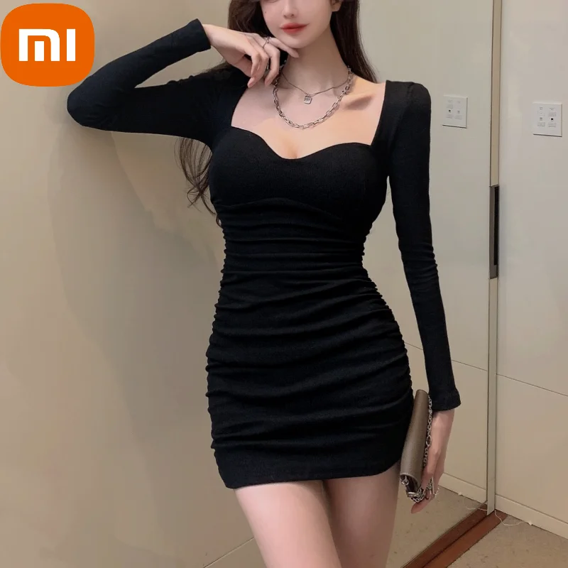 XIAOMI Sexy Bodycon Party Mini Dresses Women Korean Style Elegant Night Dresses Ladies Black Casual France Autumn Winter Dress 
XIAOMI Sexy Bodycon Party Mini Dresses Women Korean Style Elegant Night Dresses Ladies Black Casual France Autumn Winter Dress