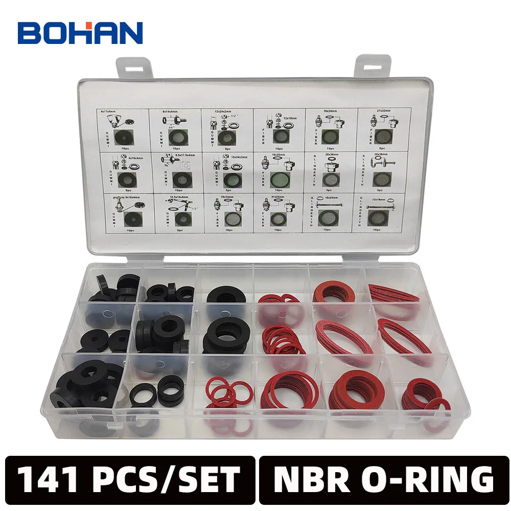 141PCS Rubber Sealing Washer Faucet Gasket Pipe Hose Sealing Rings Plumbing Gaskets O-Ring Set
141PCS Rubber Sealing Washer Faucet Gasket Pipe Hose Sealing Rings Plumbing Gaskets O-Ring Set