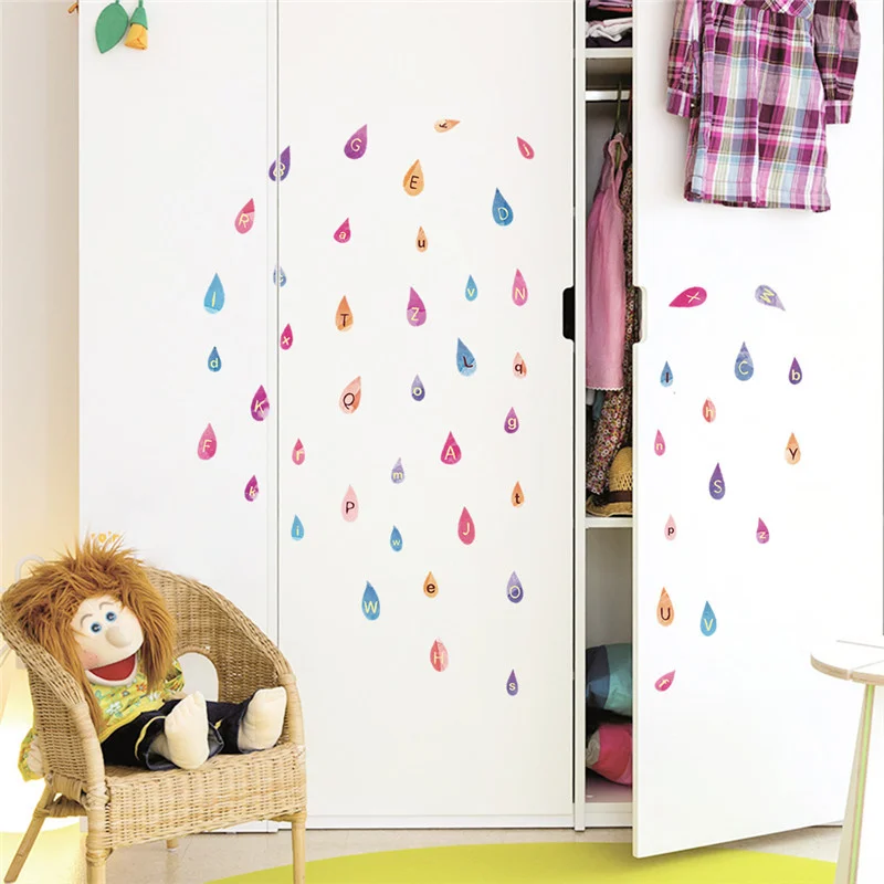 Colorful Raindrop Pattern English Letters Wall Stickers For Kindergarten Kids Room Home Decorations Creative Mural Art Pvc Decal
Colorful Raindrop Pattern English Letters Wall Stickers For Kindergarten Kids Room Home Decorations Creative Mural Art Pvc Decal