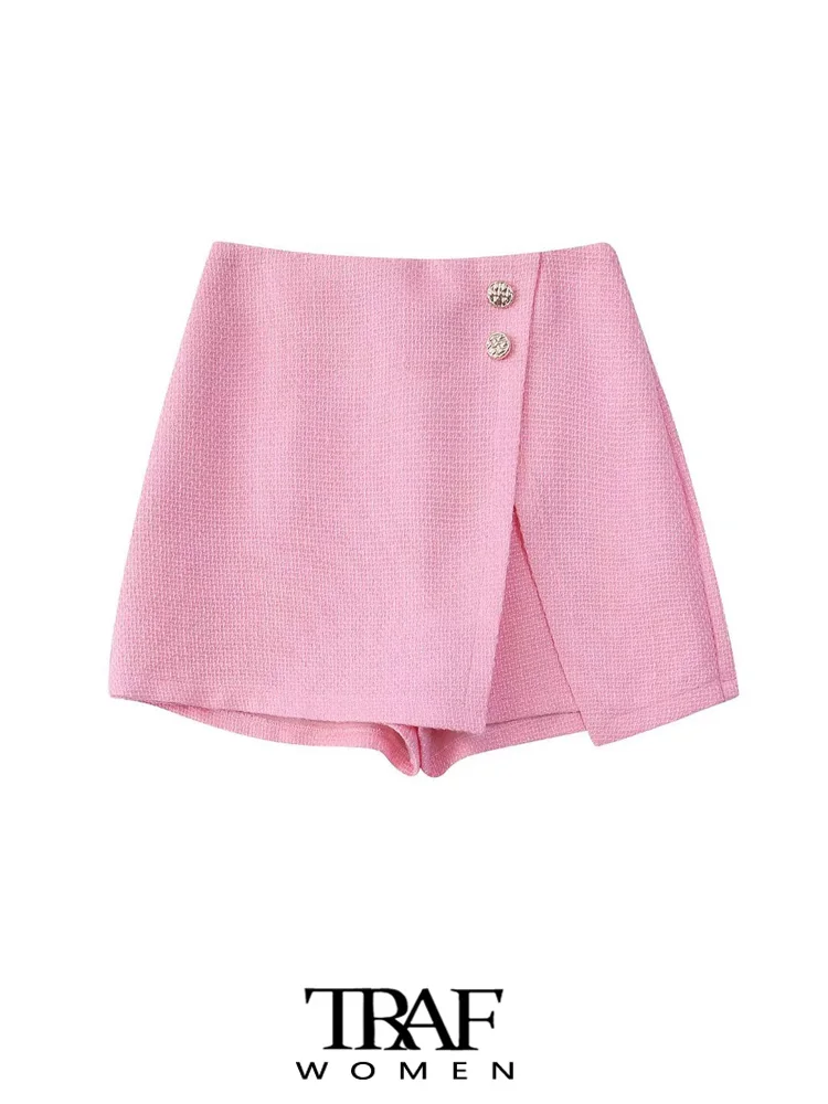 TRAF Women Fashion Front Buttons Tweed Shorts Skirts Vintage High Waist Side Zipper Female Skirts Mujer
TRAF Women Fashion Front Buttons Tweed Shorts Skirts Vintage High Waist Side Zipper Female Skirts Mujer