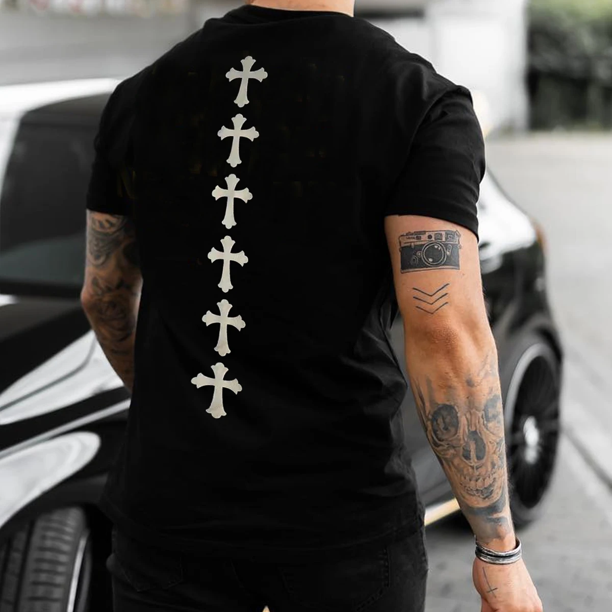 100% Cotton Summer Street Style Cross Print Short Sleeve Mens T Shirt Casual Tshirt
100% Cotton Summer Street Style Cross Print Short Sleeve Mens T Shirt Casual Tshirt