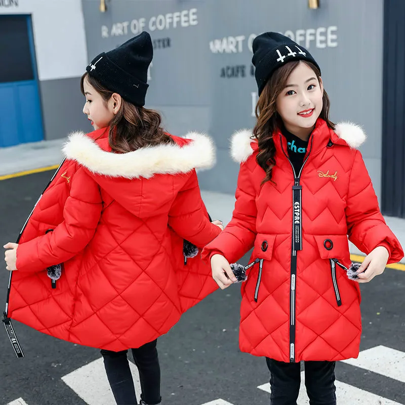 Winter Jacket Kids Girls New Cotton-padded Clothes Thickened Child Coats 4 5 6 7 8 9 Years Outerwear Playing In The Snow Parkas 
Winter Jacket Kids Girls New Cotton-padded Clothes Thickened Child Coats 4 5 6 7 8 9 Years Outerwear Playing In The Snow Parkas