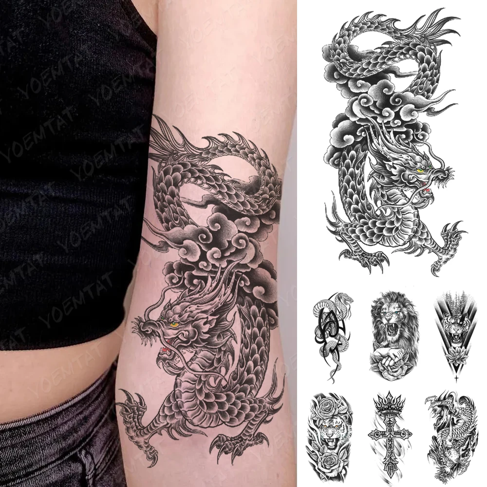 Waterproof Temporary Tattoo Sticker Chinese Dragon Snake Animal Festival Accessories Women Men Arm Body Art Fake Sleeve Tattoos
Waterproof Temporary Tattoo Sticker Chinese Dragon Snake Animal Festival Accessories Women Men Arm Body Art Fake Sleeve Tattoos