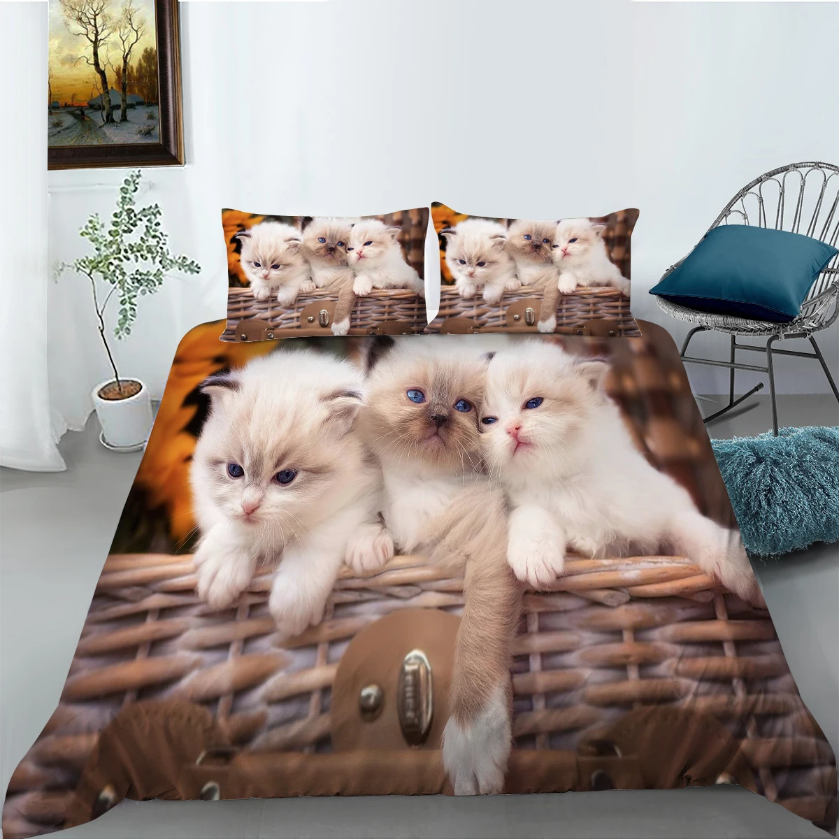 European Pattern Hot Sale Bed Linen Soft Bedding Set 3d Digital Cats Printing 2/3pcs Duvet Cover Set ES/DE/EU/US Size
European Pattern Hot Sale Bed Linen Soft Bedding Set 3d Digital Cats Printing 2/3pcs Duvet Cover Set ES/DE/EU/US Size