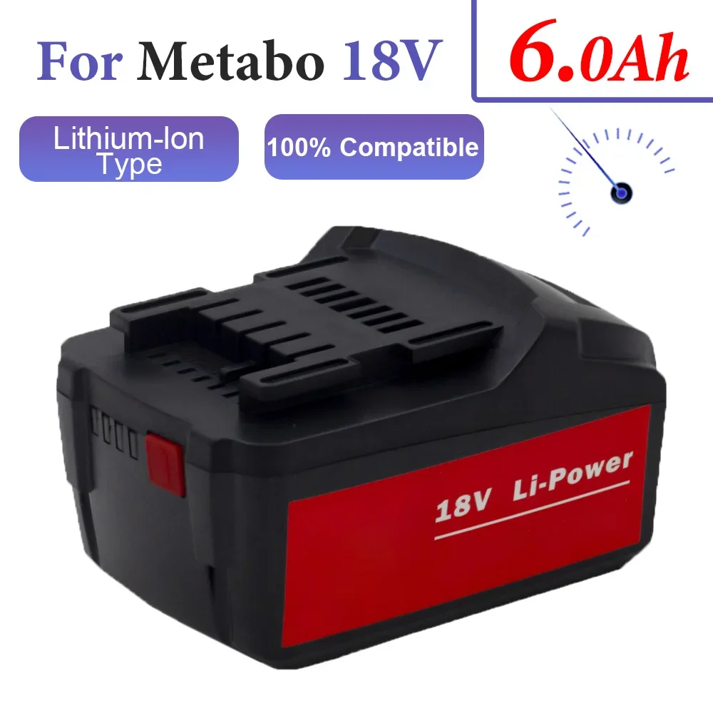 

Lastest Upgraed 18V 6.0Ah Battery for Metabo Power Tool Drills Drivers Wrench Hammers Grinder for Metabo 18V Battery asc30 asc55