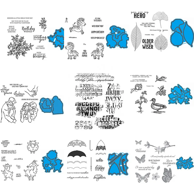 New Arrival 9 Style Metal Cutting Dies And Clear Stamps For DIY Scrapbooking Album Paper Card Making Decoration Embossing Crafts
New Arrival 9 Style Metal Cutting Dies And Clear Stamps For DIY Scrapbooking Album Paper Card Making Decoration Embossing Crafts