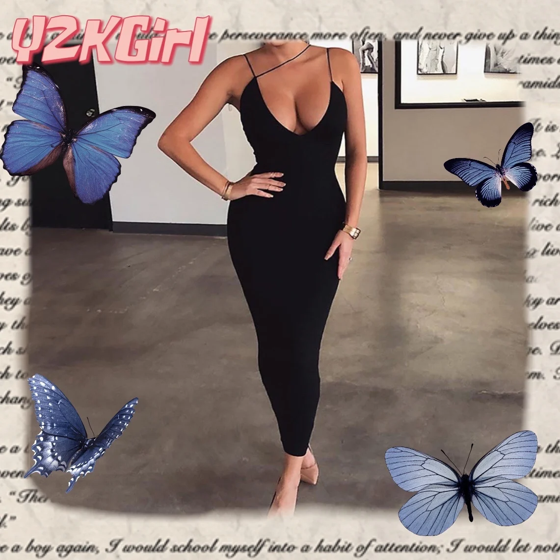 Y2KGIRL Elegant Solid Black Sexy Dress For Women Fashion Casual Backless Sleeveless Sling Long Dresses Summer Irregular Clothes
Y2KGIRL Elegant Solid Black Sexy Dress For Women Fashion Casual Backless Sleeveless Sling Long Dresses Summer Irregular Clothes
