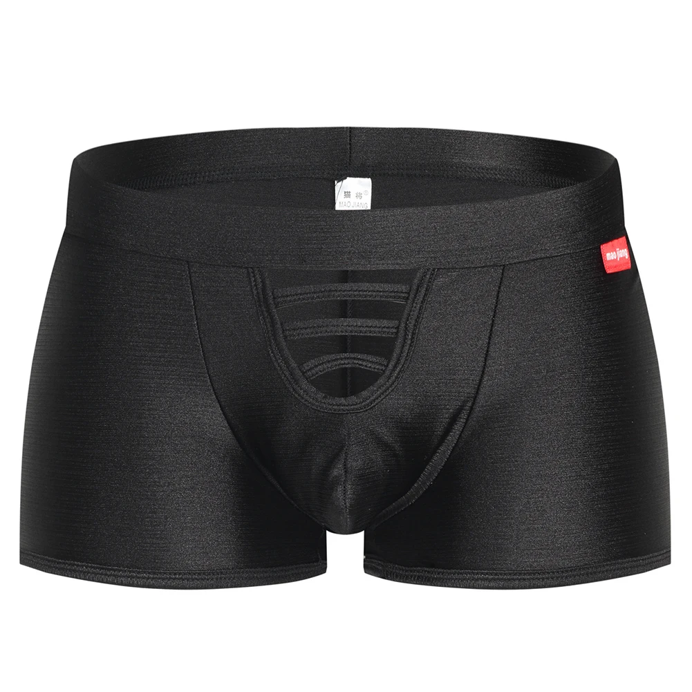 

Mens Sexy Underwear Hollow Out Breathable Underpants Elephant Nose Briefs Solid Colour Boxers Briefs Shorts Low Waist Panties