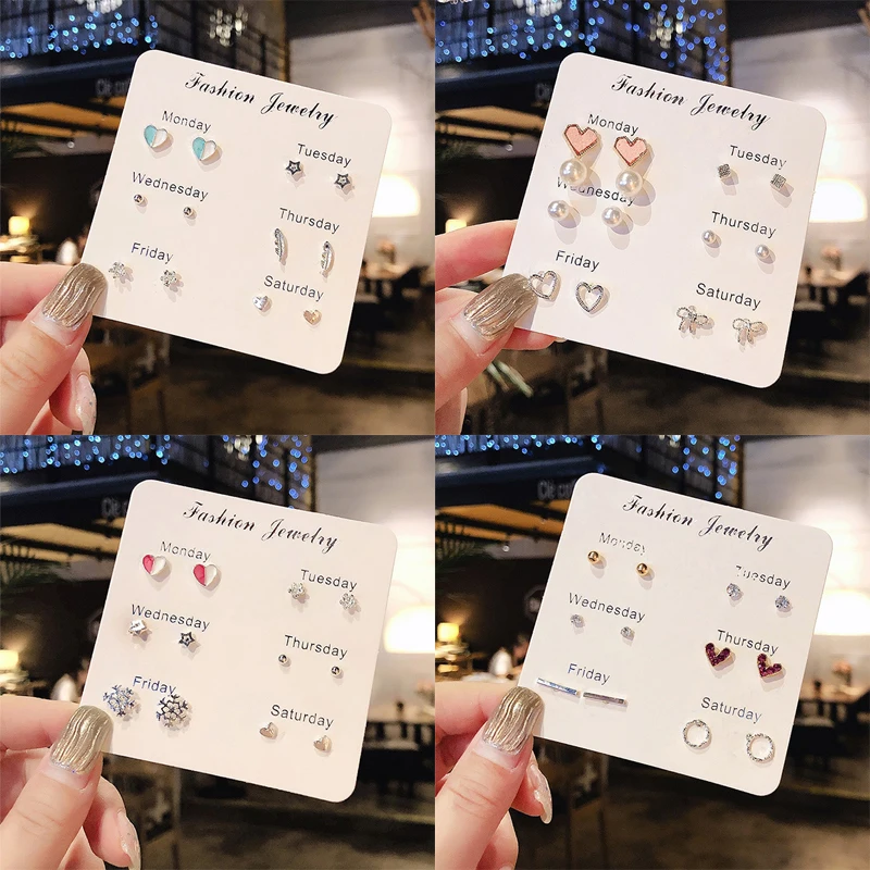 6 Pcs/set Popular Earring Women Ins Week Mini Ceramic One Week Sets for Girl Suit Combination Small Fresh Fashion Jewelry Gift
6 Pcs/set Popular Earring Women Ins Week Mini Ceramic One Week Sets for Girl Suit Combination Small Fresh Fashion Jewelry Gift