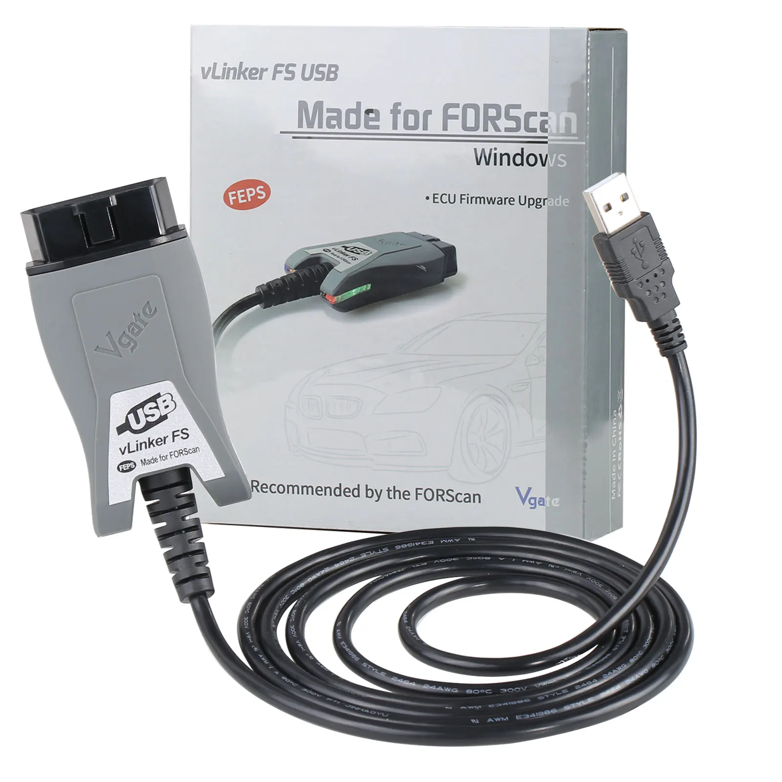 Автомобильный диагностический сканер Vgate vLinker FS FORScan HS/MS-CAN ELM327 OBD 2 OBD2 |