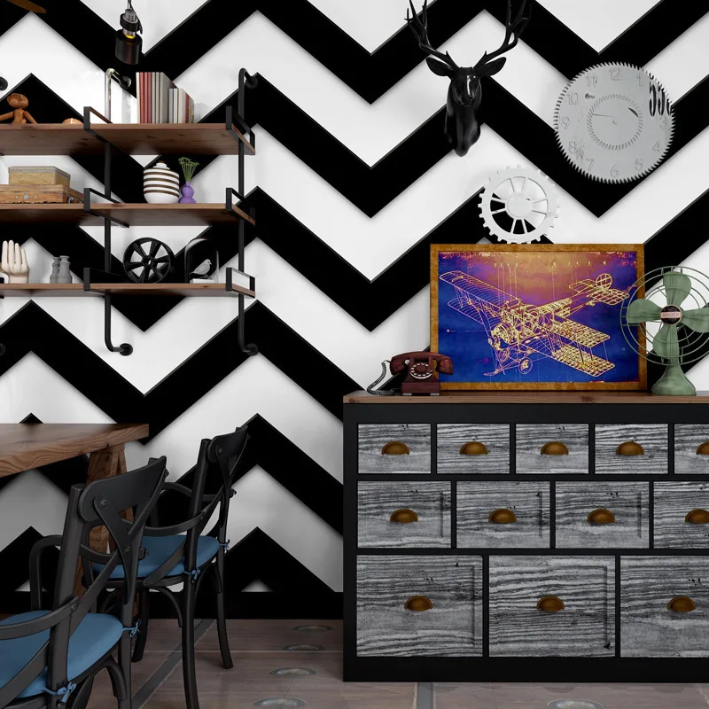 Modern Simple Black and White Horizontal Stripes Wavy Wallpaper Barber Shop Dining Hall 3D Living Room Background Wall Wallpaper
Modern Simple Black and White Horizontal Stripes Wavy Wallpaper Barber Shop Dining Hall 3D Living Room Background Wall Wallpaper