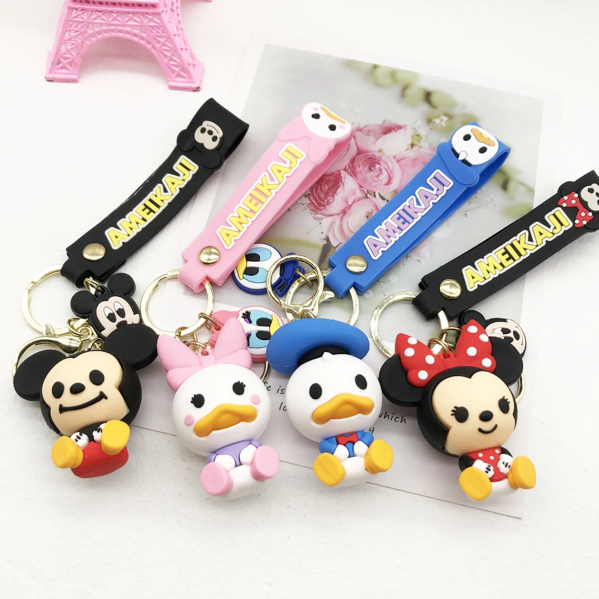 4PCS Disney Keychain Cartoon Cute Mickey Minnie Donald Duck Daisy Baby Figure Keyring Fashion Ornament Bag Pendant Gifts for Kid
4PCS Disney Keychain Cartoon Cute Mickey Minnie Donald Duck Daisy Baby Figure Keyring Fashion Ornament Bag Pendant Gifts for Kid