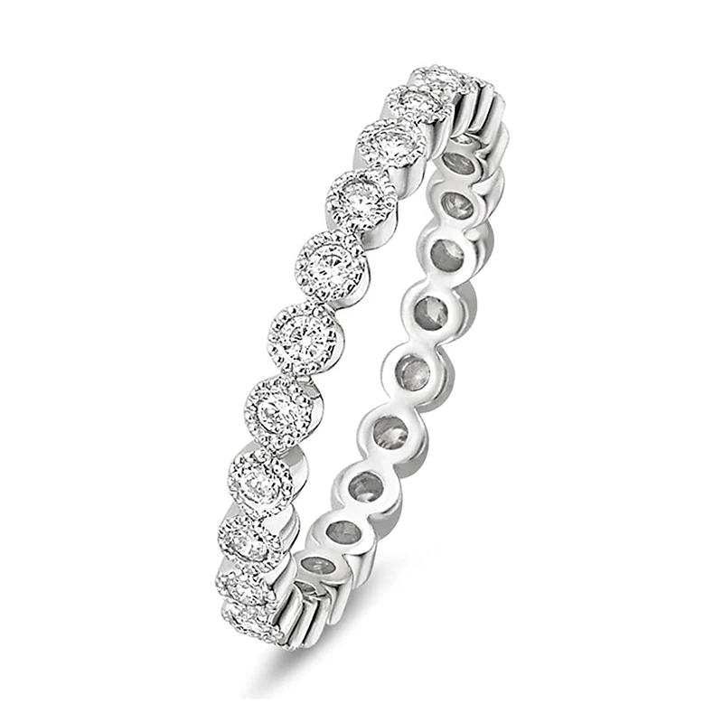 EAMTI 2mm 925 Sterling Silver Retro Bubble Beads Cubic Zirconia Half Eternity Stackable Engagement Ring Size 3-13
EAMTI 2mm 925 Sterling Silver Retro Bubble Beads Cubic Zirconia Half Eternity Stackable Engagement Ring Size 3-13