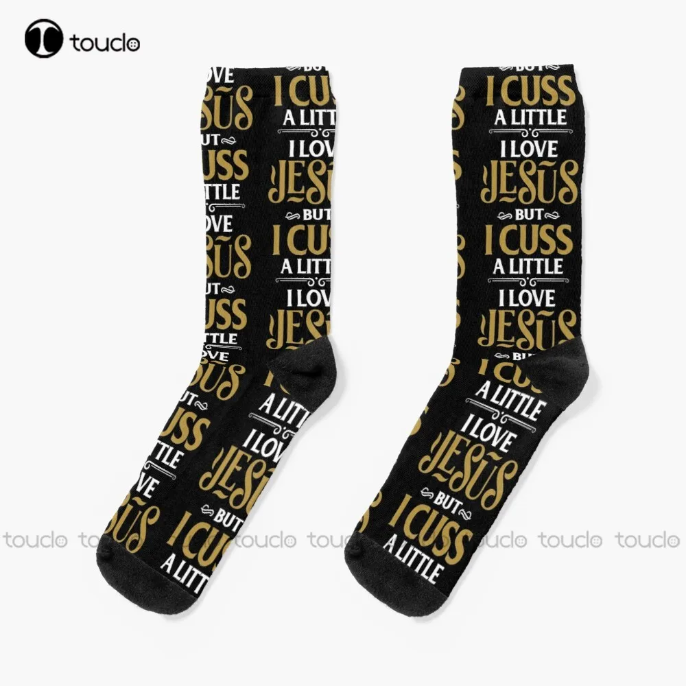 I Love Jesus But I Cuss A Little Socks White Soccer Socks Men 360° Digital Print Unisex Adult Teen Youth Socks Gift Funny Sock
I Love Jesus But I Cuss A Little Socks White Soccer Socks Men 360° Digital Print Unisex Adult Teen Youth Socks Gift Funny Sock