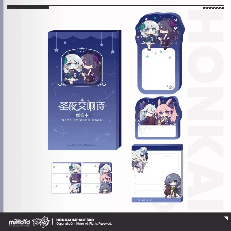 Игра miHoYo Honkia Impact 3, Симфония Q Post it Notes, аниме блокнот, аксессуары для косплея, подарок на Хэллоуин, бесплатная доставка
Игра miHoYo Honkia Impact 3, Симфония Q Post it Notes, аниме блокнот, аксессуары для косплея, подарок на Хэллоуин, бесплатная доставка