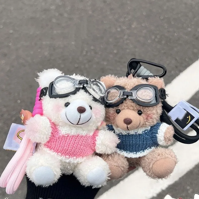 Милый брелок для ключей с медведем мультяшным рисунком подвеска в виде мягкого