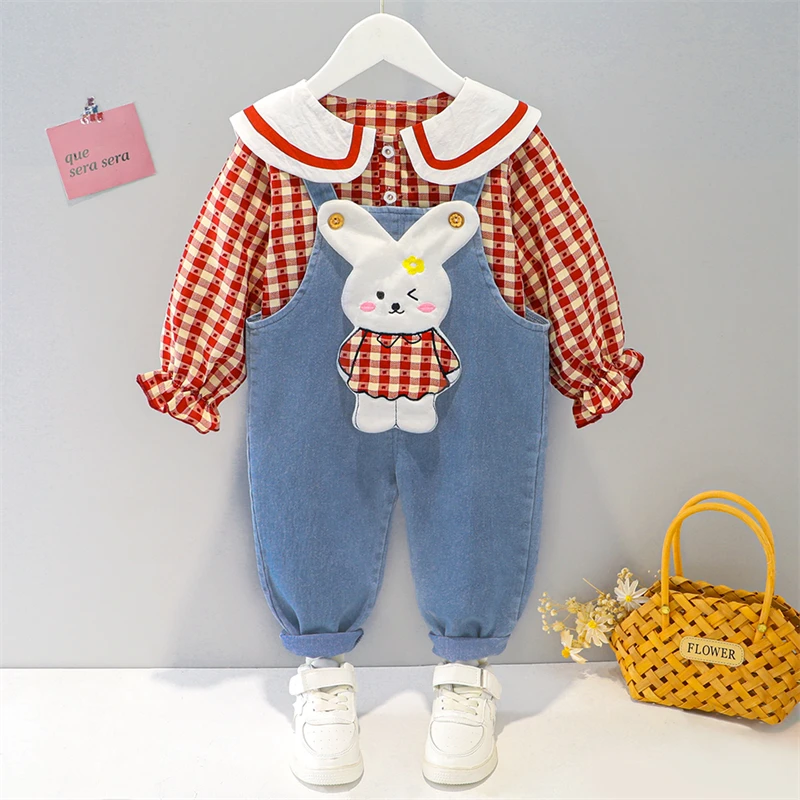 Baby Girls Clothing Sets Toddler Infant Cute Cartoon Rabbit Plaid Tops Overalls 2022 Spring Children Kids Clothes Newborn Outfit
Baby Girls Clothing Sets Toddler Infant Cute Cartoon Rabbit Plaid Tops Overalls 2022 Spring Children Kids Clothes Newborn Outfit