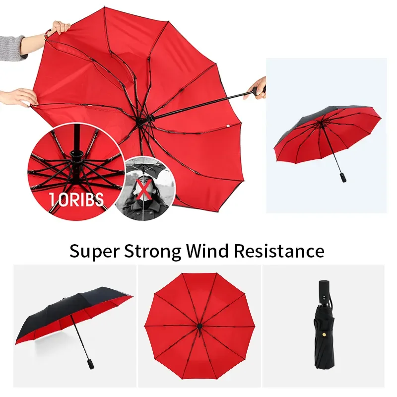 Strong Wind Resistance Umbrella Automatic Double Layer UV Parasol For Sun Protection 10 Ribs Super Large Bumbershoot
Strong Wind Resistance Umbrella Automatic Double Layer UV Parasol For Sun Protection 10 Ribs Super Large Bumbershoot