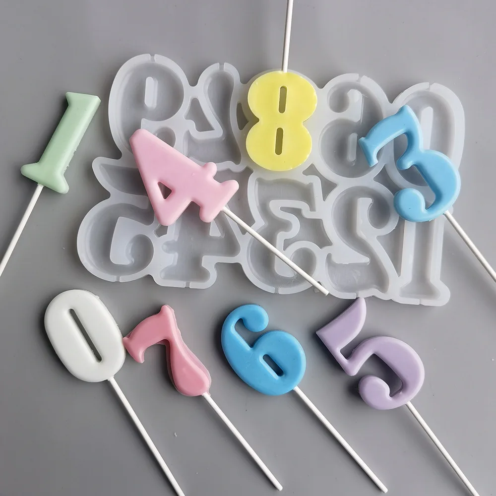 Number Shaped Baking Mold DIY Lollipop Numeric Modeling Silicone Chocolate Candy Mould Birthday Cake Decoration Kitchen Tools
Number Shaped Baking Mold DIY Lollipop Numeric Modeling Silicone Chocolate Candy Mould Birthday Cake Decoration Kitchen Tools