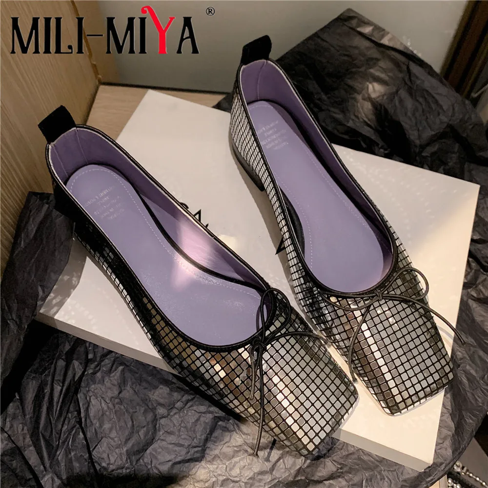 MILI-MIYA New Arrival Women Square Toe Flats Butterfly Knot Bling Bling Solid Color Slip On Size 34-40 Dress Party Shoes 
MILI-MIYA New Arrival Women Square Toe Flats Butterfly Knot Bling Bling Solid Color Slip On Size 34-40 Dress Party Shoes