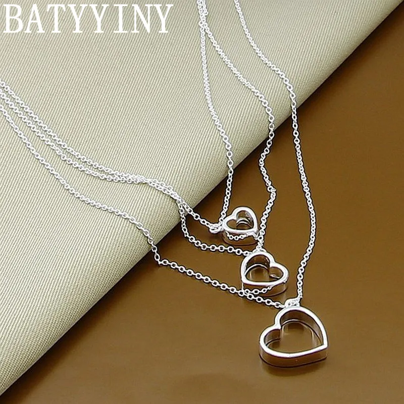 BATYYINY 925 Sterling Silver Three Heart Chain Pendant Necklace For Women Wedding Engagement Fashion Jewelry Christmas Gift
BATYYINY 925 Sterling Silver Three Heart Chain Pendant Necklace For Women Wedding Engagement Fashion Jewelry Christmas Gift