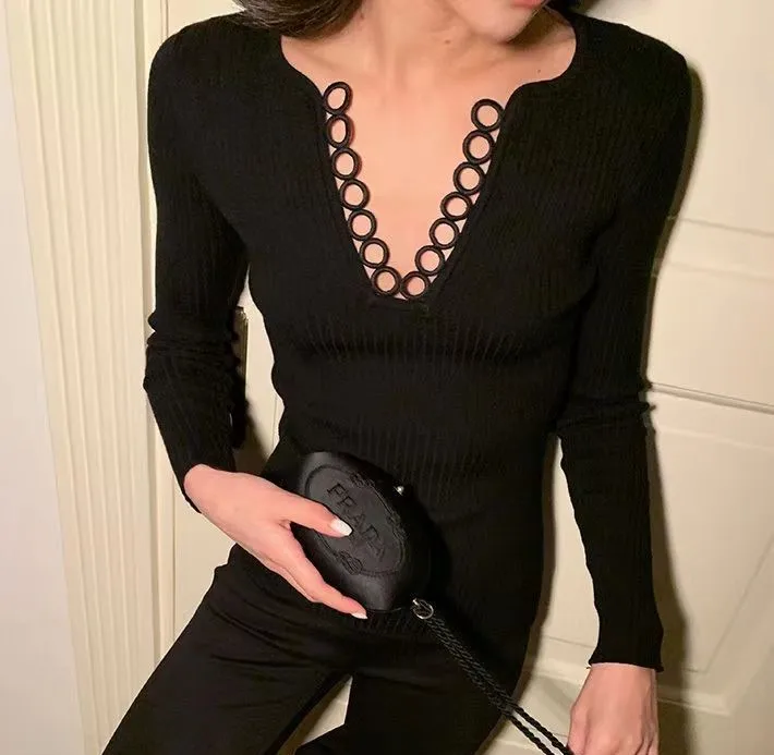Winter Spring Women Knit Tops Long Sleeve Knit V Neck Pullover Sweater Femme Basic Design Knitted Tops Fashion Black Blouses
Winter Spring Women Knit Tops Long Sleeve Knit V Neck Pullover Sweater Femme Basic Design Knitted Tops Fashion Black Blouses