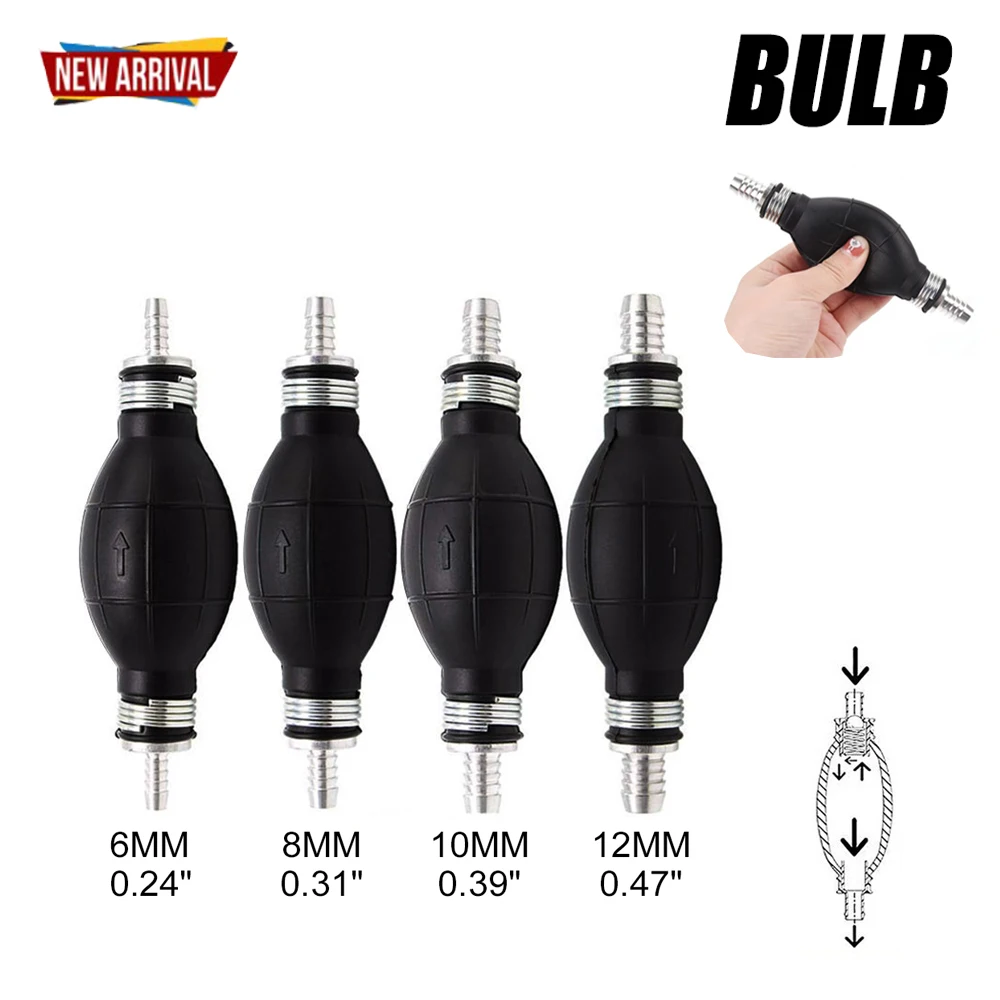 Fuel Pump Black Manual Fuel Pump Rubber Hand Primer Bulb Fuel Transfer Ball One Way Valve for Car Marine Boat 6/8/10/12mm
Fuel Pump Black Manual Fuel Pump Rubber Hand Primer Bulb Fuel Transfer Ball One Way Valve for Car Marine Boat 6/8/10/12mm