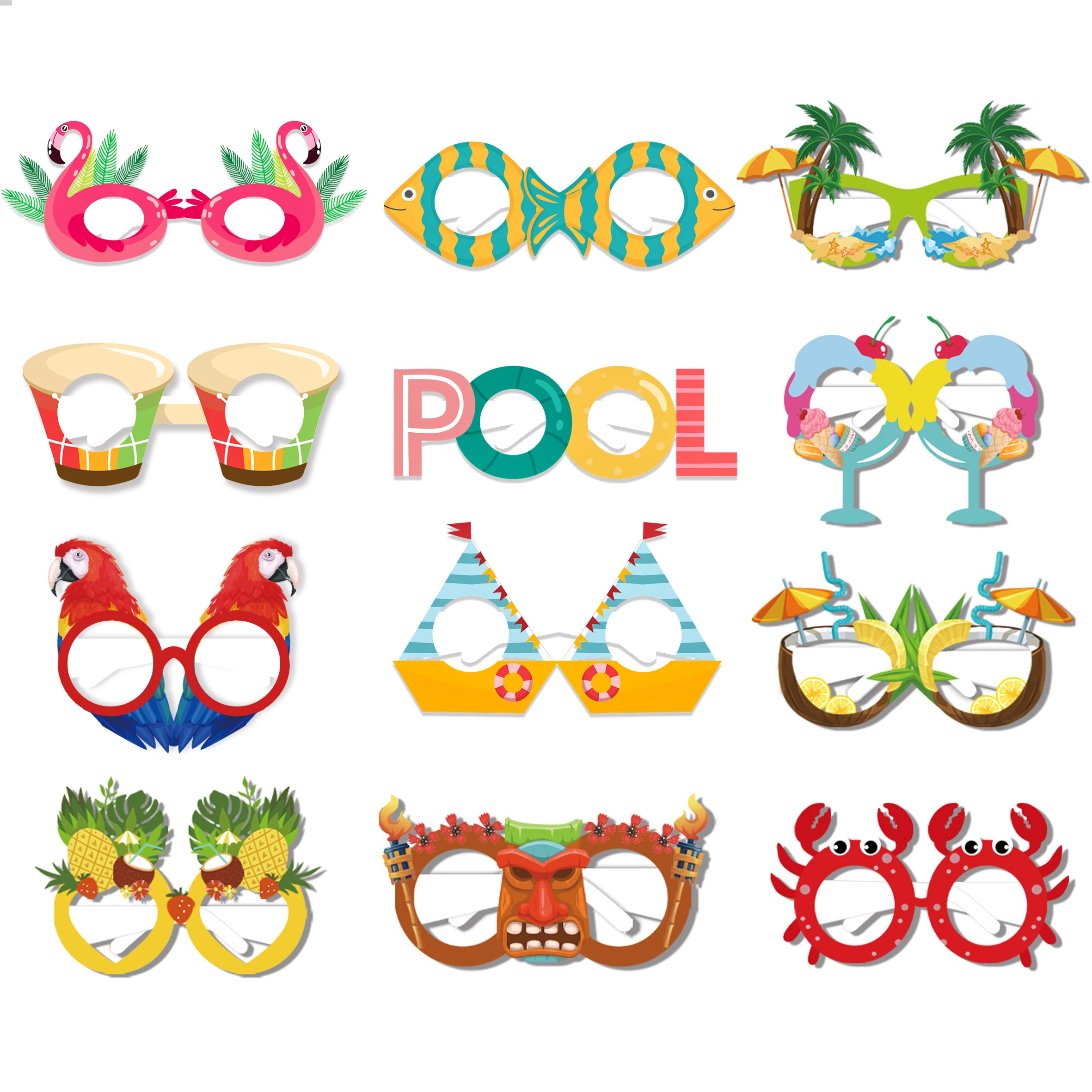 12pcs Hawaiian Party Paper Glasses Flamingo Parrot Glasses Photo Props Tropical Summer Beach Pool birthday Party Decoration
12pcs Hawaiian Party Paper Glasses Flamingo Parrot Glasses Photo Props Tropical Summer Beach Pool birthday Party Decoration