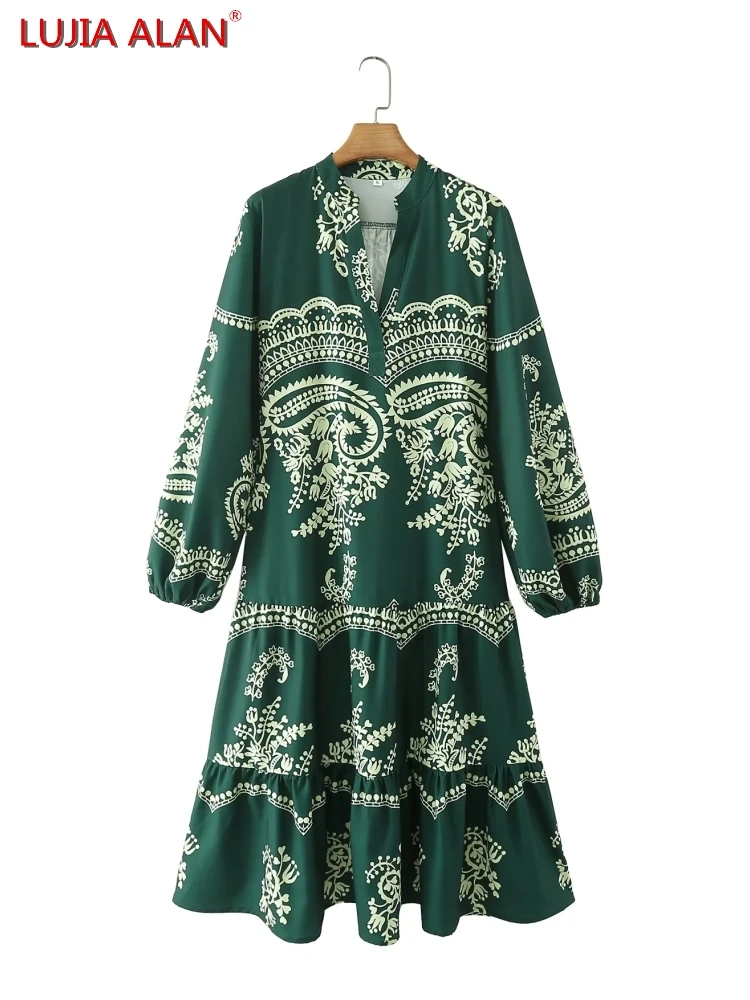 Hot Sale New Women's Vintage Paisley Print Lantern Sleeve Casual Loose Long Dress LUJIA ALAN WD810
Hot Sale New Women's Vintage Paisley Print Lantern Sleeve Casual Loose Long Dress LUJIA ALAN WD810