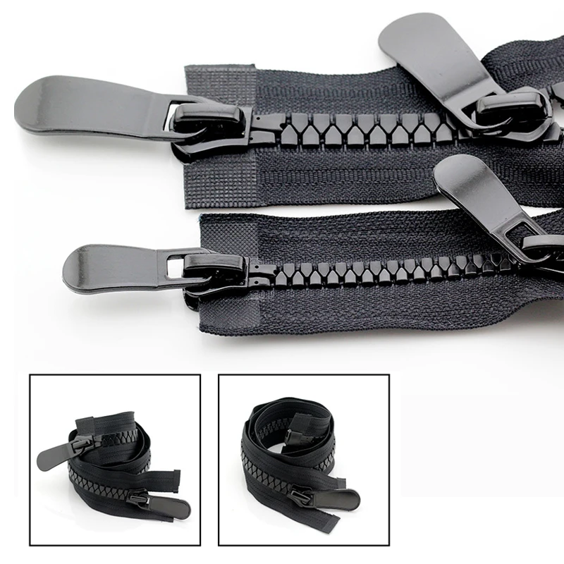 

8# 15# 70-100cm Resin Zippers Double Slider Single Puller Open-end Auto Lock Long Zips for Jacket Outdoor Backpack Accessories