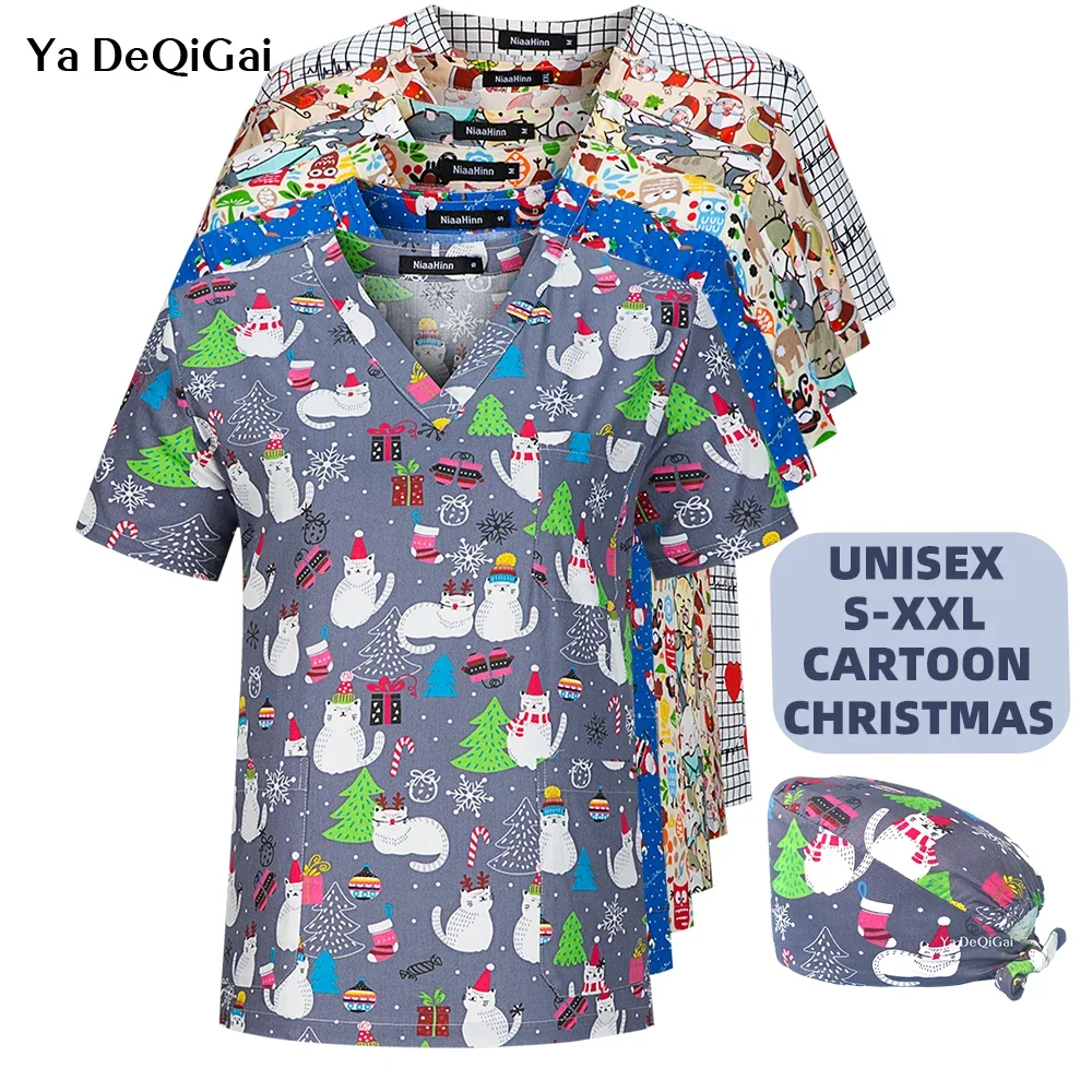 Christmas Nurse Uniforms Scrubs Tops Womens Men Cartoon Blouse Short Sleeve Pocket T-shirt Beauty Overalls Medical Nursing Tops
Christmas Nurse Uniforms Scrubs Tops Womens Men Cartoon Blouse Short Sleeve Pocket T-shirt Beauty Overalls Medical Nursing Tops