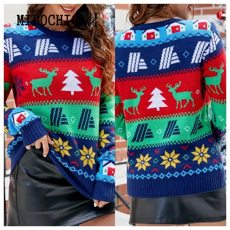 Women Long Sleeve Sweater Elk Tree Printed Christmas Casual Soft Sweater Ugly Knit Comfy Funny Xmas Pullover Outerwear
Women Long Sleeve Sweater Elk Tree Printed Christmas Casual Soft Sweater Ugly Knit Comfy Funny Xmas Pullover Outerwear