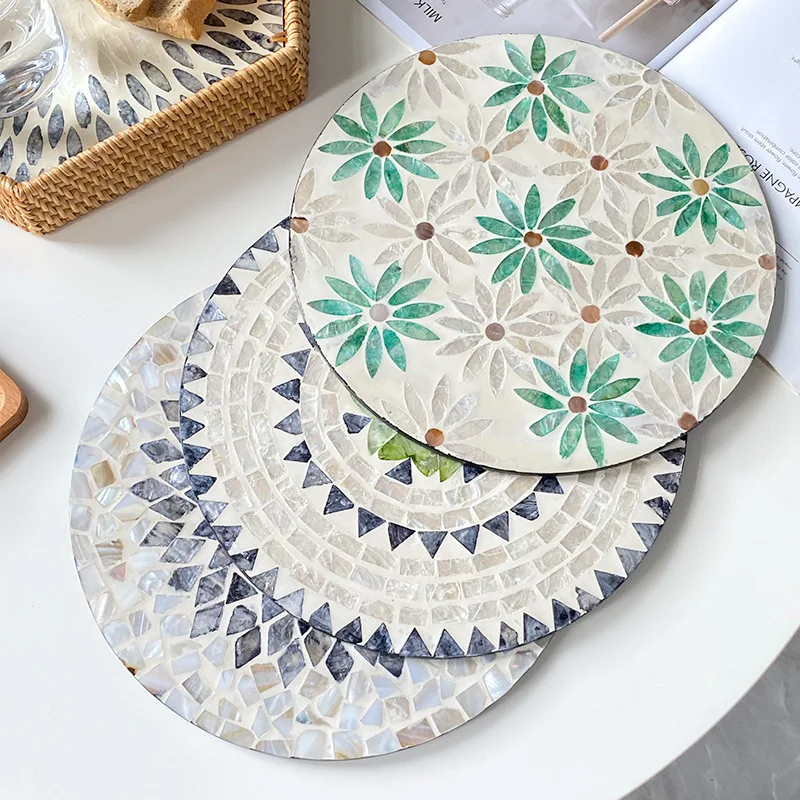 Serving Trays Mat with Sea Shell Handles Melamine Stackable Platter BPA-Free Round Food Tray Set Flower Pattern Restaurants Mats
Serving Trays Mat with Sea Shell Handles Melamine Stackable Platter BPA-Free Round Food Tray Set Flower Pattern Restaurants Mats
