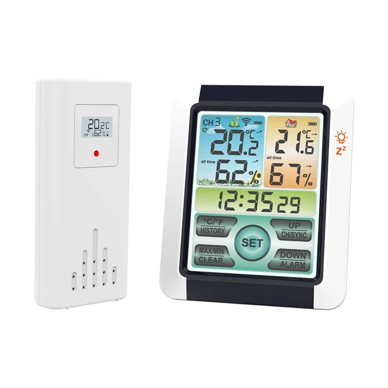 HUAJIAYI Wireless Temperature Humidity Sensor LCD Digital Screen Temperature Sensor With Clock Function Fit For Home Indoor Outd
HUAJIAYI Wireless Temperature Humidity Sensor LCD Digital Screen Temperature Sensor With Clock Function Fit For Home Indoor Outd