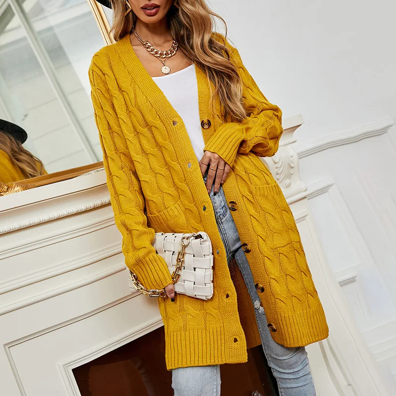 Women's new twist cardigan 2023 autumn and winter fashion solid color long paragraph button knit sweater trend sweater women
Women's new twist cardigan 2023 autumn and winter fashion solid color long paragraph button knit sweater trend sweater women