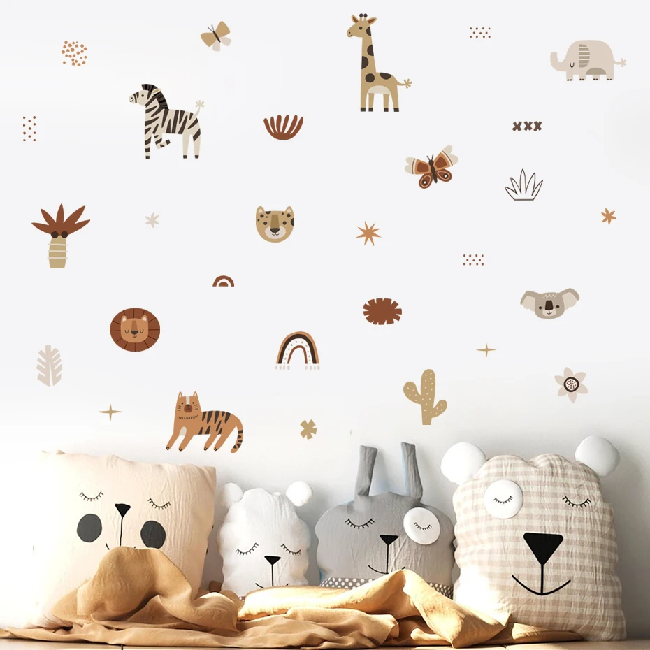 Cartoon African Animals Elephant Zebra Cactus Watercolor Nursery Stickers Wall Decals Print Kids Boys Room Interior Home Decor
Cartoon African Animals Elephant Zebra Cactus Watercolor Nursery Stickers Wall Decals Print Kids Boys Room Interior Home Decor