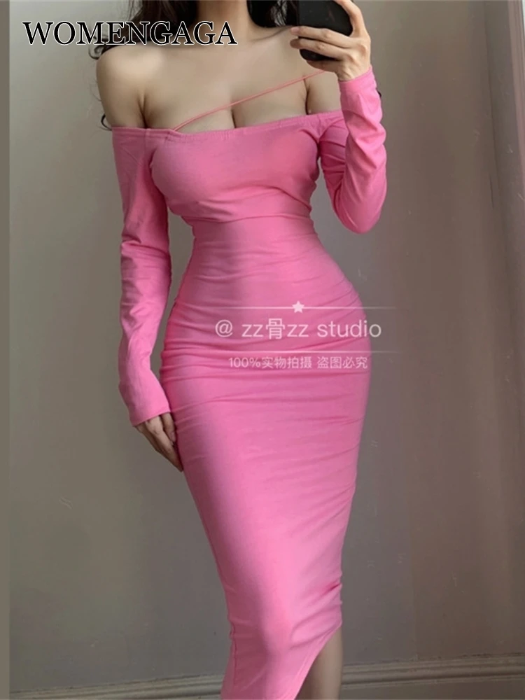 WOMENGAGA New Slash Neck Sexy Style Elegant Skinny Hip Wrap Long Sleeve Solid Maxi Dress Pink Sexy Hot Korean Robe Autumn XK1R
WOMENGAGA New Slash Neck Sexy Style Elegant Skinny Hip Wrap Long Sleeve Solid Maxi Dress Pink Sexy Hot Korean Robe Autumn XK1R