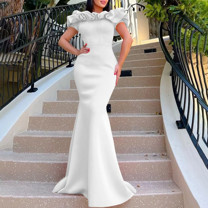 Spring Slash Neck Backless Zip Trumpet Dress Women Sexy Off Shoulder Folds Party Long Dress Summer Solid Slim Bodycon Maxi Dress
Spring Slash Neck Backless Zip Trumpet Dress Women Sexy Off Shoulder Folds Party Long Dress Summer Solid Slim Bodycon Maxi Dress