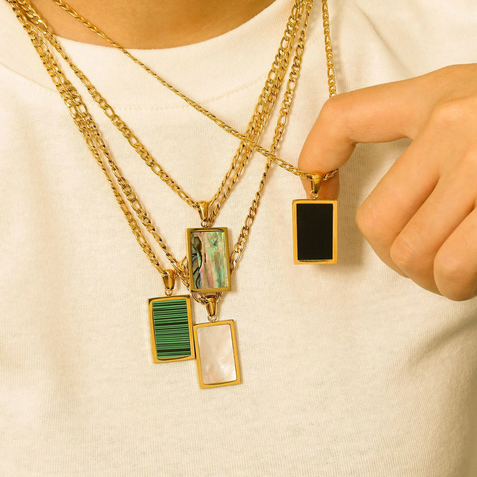 1Piece Stainless Steel & Shell Necklace 18K Real Gold Plated White Rectangle Women Temperament Jewelry Pendant Party Gift 45.7cm
1Piece Stainless Steel & Shell Necklace 18K Real Gold Plated White Rectangle Women Temperament Jewelry Pendant Party Gift 45.7cm