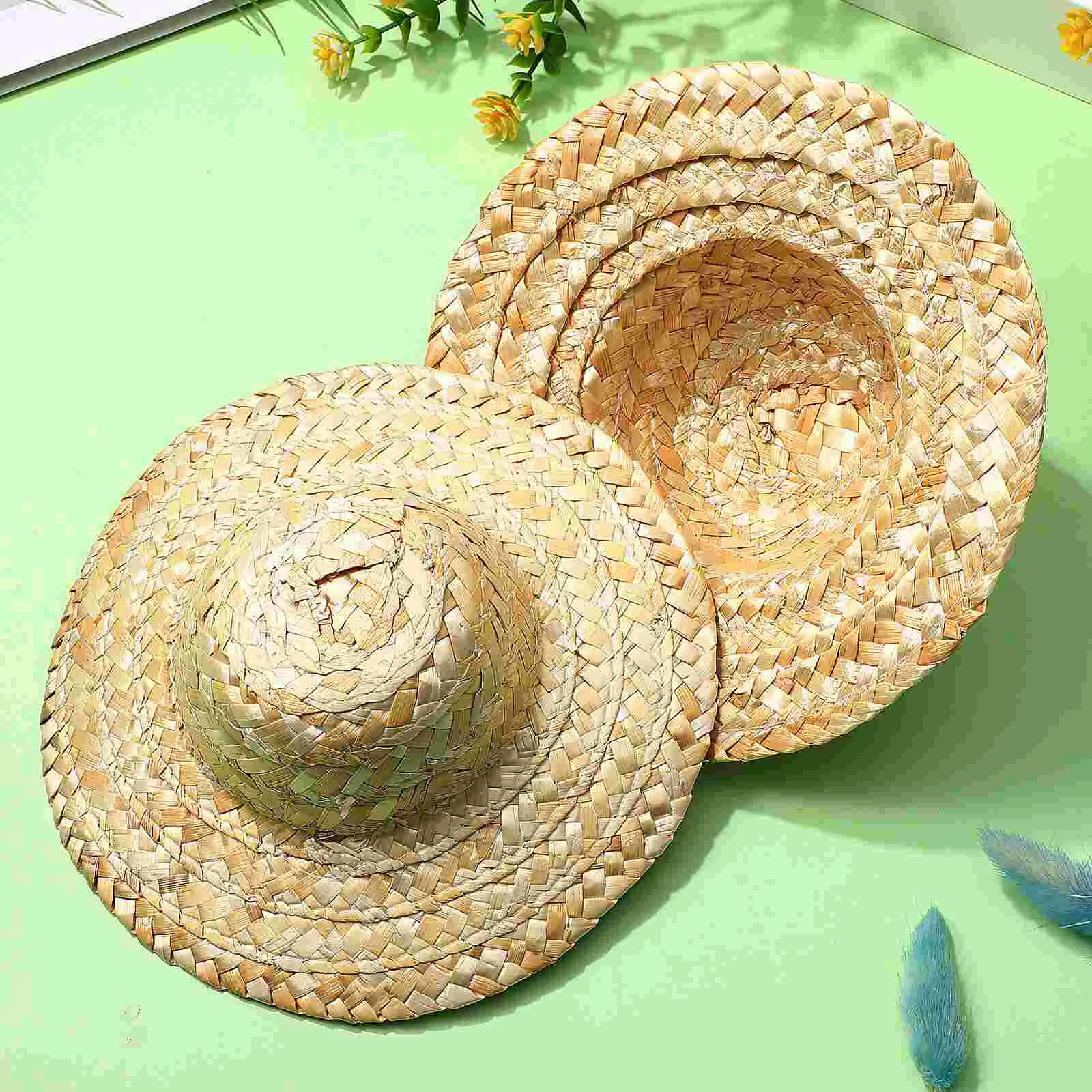 2 Pcs Braided Straw Hat Hand-woven Girl Hat Ornament Clothes Decor Accessory Hats Accessories
2 Pcs Braided Straw Hat Hand-woven Girl Hat Ornament Clothes Decor Accessory Hats Accessories