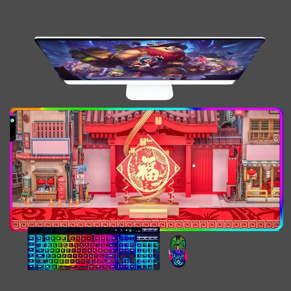 Chinese red style RGB Mouse pad professional eSports game players Speed Lock Edge Rubber Desk mat LED Mousepad Keyboard Mat XXL
Chinese red style RGB Mouse pad professional eSports game players Speed Lock Edge Rubber Desk mat LED Mousepad Keyboard Mat XXL