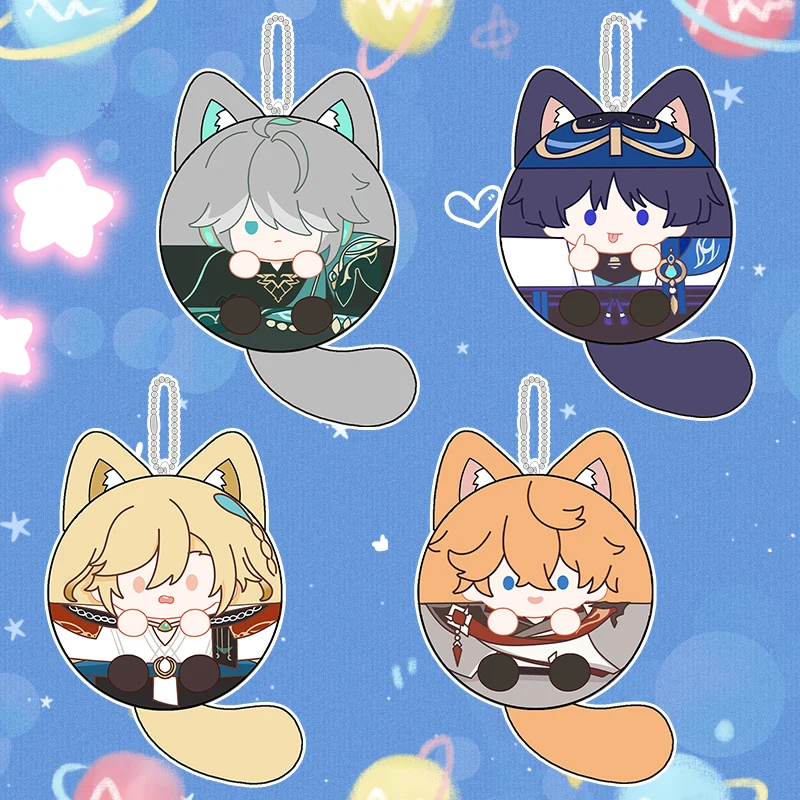 

Cute Cat Ear Plush Dolls Dango Anime Genshin Impact Alhaitham Wanderer Kaveh Tartaglia Bag Pendant Keychain Cosplay Gift