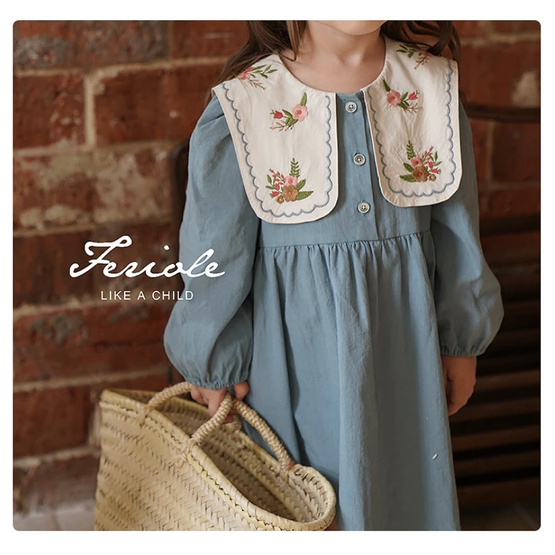 HoneyCherry Spring New Girls' Lapel Embroidered Dress Sweet Solid Colour Princess Dress Flower Girl Dresses
HoneyCherry Spring New Girls' Lapel Embroidered Dress Sweet Solid Colour Princess Dress Flower Girl Dresses
