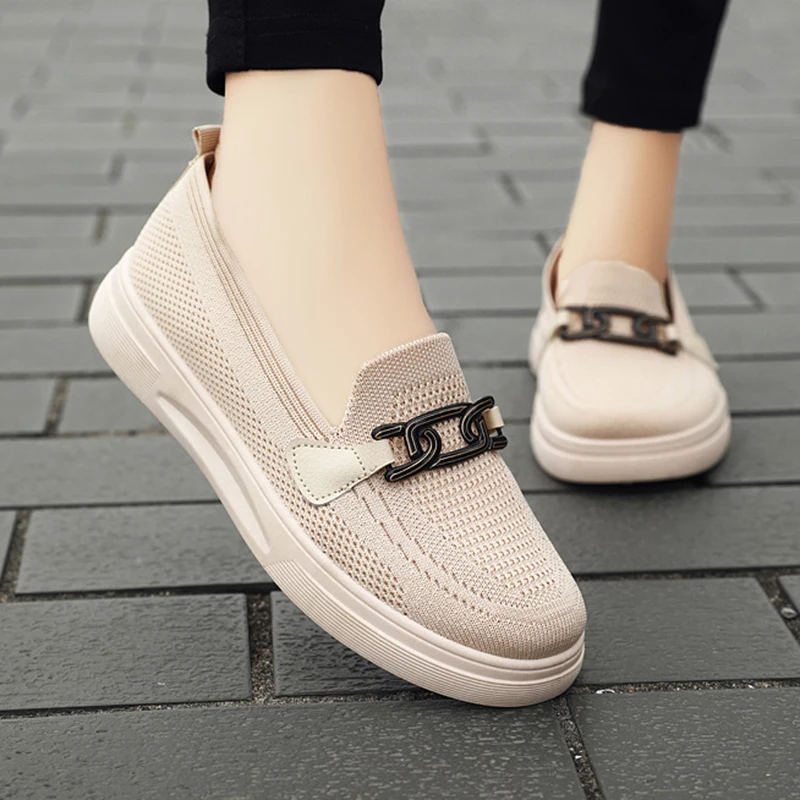 Metal Chain Thick Sole Women'S Sneakers Tennis Female Soft Knitting Women Casual Shoes Breathable Mesh Slip On Sneakers
Metal Chain Thick Sole Women'S Sneakers Tennis Female Soft Knitting Women Casual Shoes Breathable Mesh Slip On Sneakers