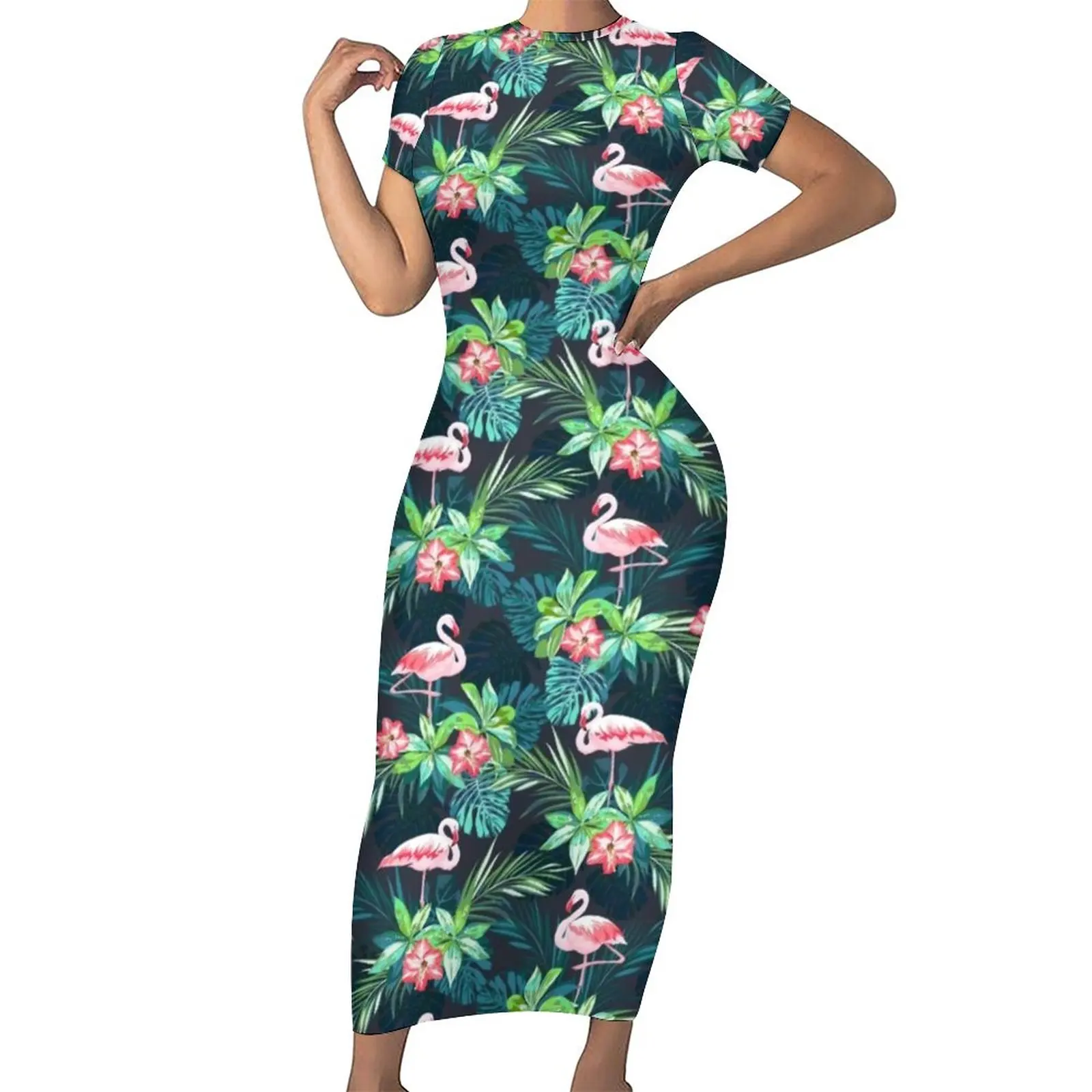 Tropical Palm Leaves Design Bodycon Dress Woman Bright Flamingos Kawaii Maxi Dresses Spring Short Sleeve Aesthetic Design Dress
Tropical Palm Leaves Design Bodycon Dress Woman Bright Flamingos Kawaii Maxi Dresses Spring Short Sleeve Aesthetic Design Dress
