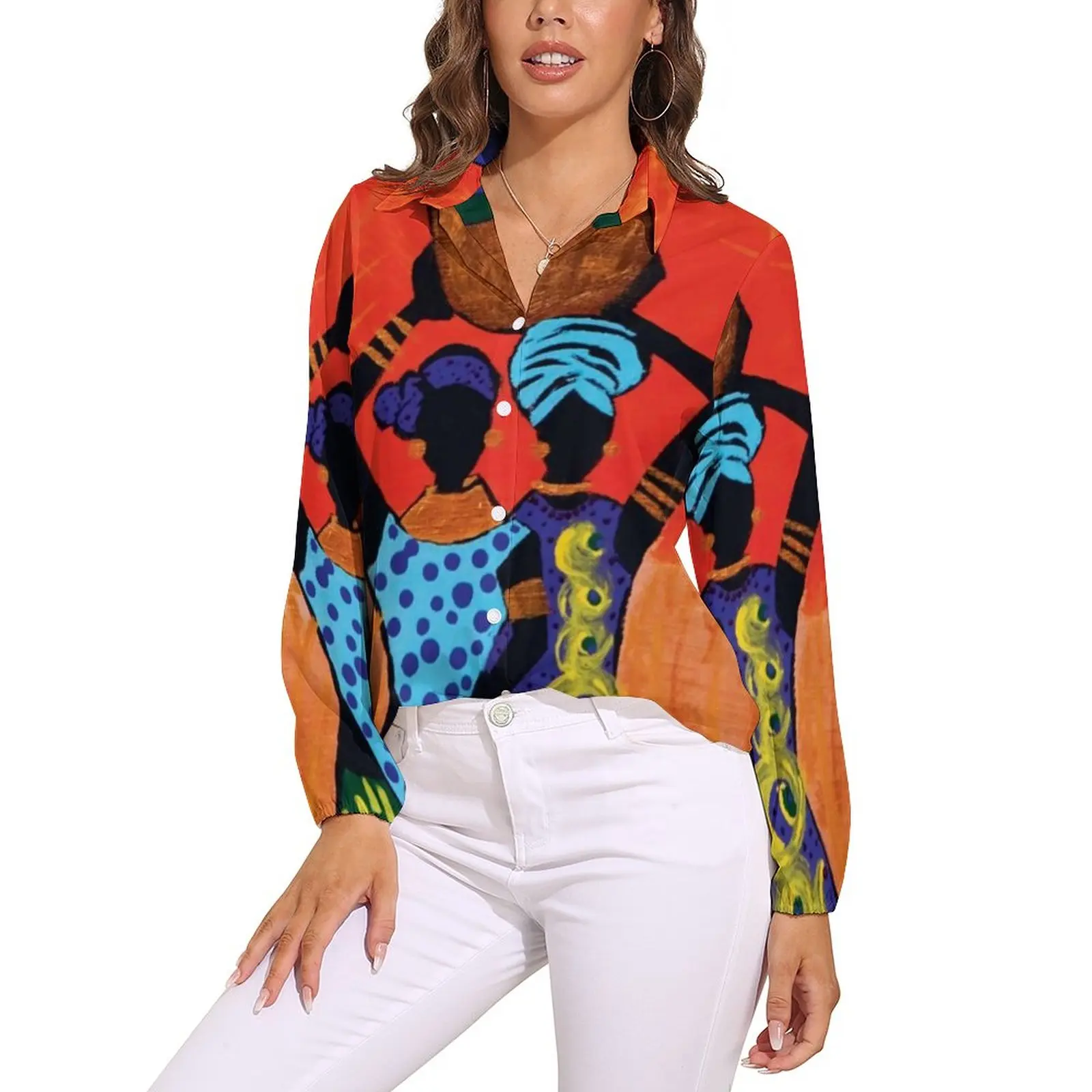 Блузка женская оверсайз с длинным рукавом, свободного покроя 
Блузка женская оверсайз с длинным рукавом, свободного покроя